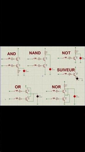 Portes logiques avec des transistors | Simulation sur Proteus