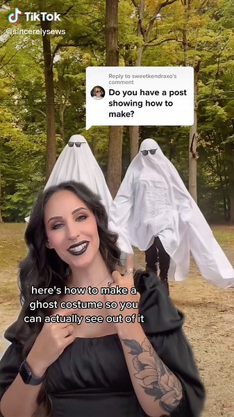 Replying to @sweetkendraxo check the comments for my opinion on sheet size. Here is how to make a ghost costume for Halloween using bed sheets. This is the easiest no sew last minute Halloween costume there is. Add sunglasses and you’ll be the coolest ghoul at the party. #halloween #ghost #ghostcostume #lastminutehalloweencostumes #howto #diy #diyhalloween #diyhalloweencostumes #nosew #sew #nosewingrequired #nosewingmachine #easydiy #diyidea