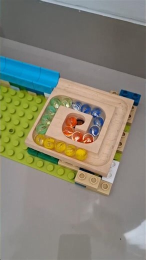 マーブルトラック ⭐️ レゴトラック 2つの渦巻き、キャッツアイマーブル | Marble Track ⭐️ Lego Track Two Whirlpools, Cat's Eye Marbles