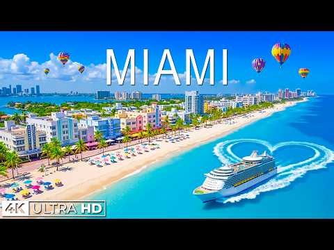 Miami 🇺🇸 4K Drone Footage| Exploring Florida’s Most Beautiful Beaches & Ocean Scenery