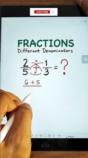 Adding Fractions - Butterfly Method #fractiontrick #addingfractions #mathteachergon