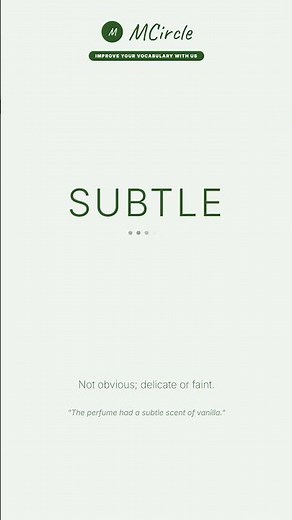 Learn English: What is Subtle? | Vocabulary Shorts