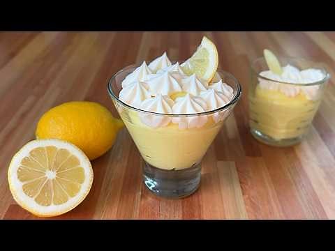 Creamy Lemon Mousse in 5 minutes - Eggless Lemon Dessert without Oven