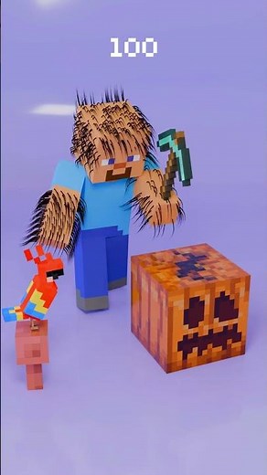 Minecraft Steve Particle Hair Effect #minecraft #blender3d #3dart