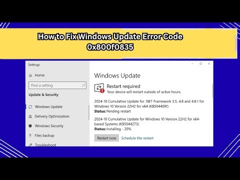 How to Fix Windows Update Error Code 0x800f0835