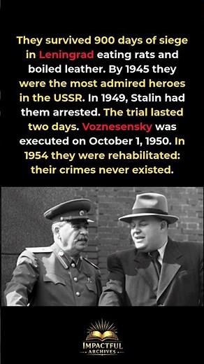 Stalin executed the heroes who saved Leningrad 🏅 #Stalin #SovietHistory