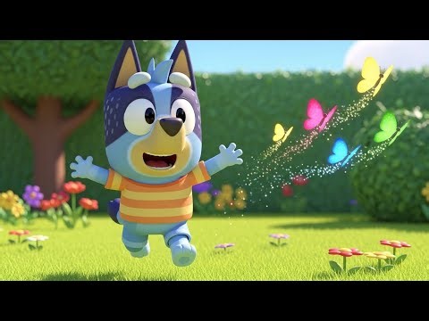 Bluey Chased Butterflies Through the Yard 🐶🦋 | Funny Toddler Song | Kids Rhymes