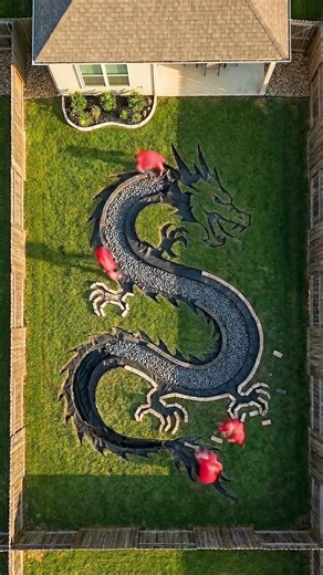 Dragon-Shaped Fire Pit Transformation | Satisfying Backyard Build Timelapse