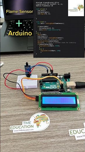 Flame Detector Project with Arduino using LCD I2C #flamesensor #arduino #lcddisplay #engineer