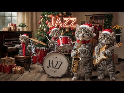 🎷🐱🎷Relaxing Dixieland Jazz Music 4K: Festive Cat Band Creating a Warm Holiday Atmosphere