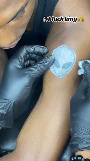 Alien face tattoo 3d cross #blackking #tattooartist #tattoo #fypviral