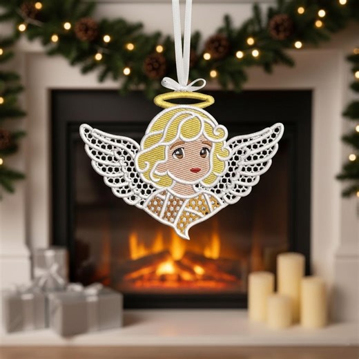 FSL Sweet Little Angel Ornament Embroidery: Machine Embroidery Designs, 3 Sizes (digital Download) - Etsy