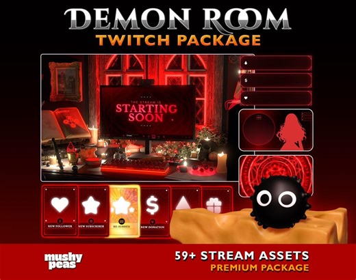 3D Animated Demonic Twitch Overlay Package: Dark Red Theme - Etsy