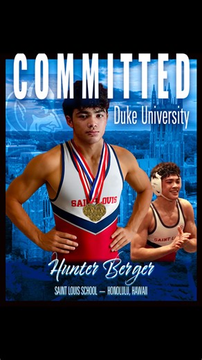 Hunter Berger on Instagram: "The journey continues… From the grind at every practice to the battles on the mat… from the days I doubted to the days I refused to quit — every step has led me here. All the highs, all the lows… they built me for this moment. I’m beyond grateful, proud and FIRED UP to announce my commitment to Duke University. Duke isn’t just where champions compete — it’s where champions are made. A place that pushes you in the classroom just as hard as the mat. A place that builds