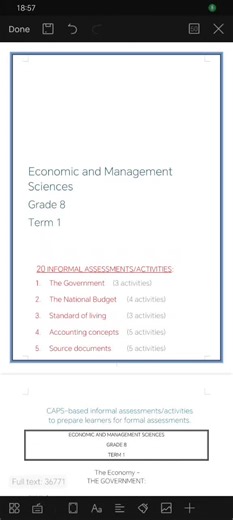 Actividades de Grade 8 en EMS en Sudáfrica