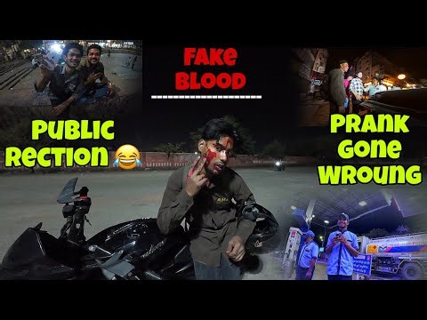 Fake blood 🩸( prank gone wrong ) 😂😂. Public rection 🤣🤣.