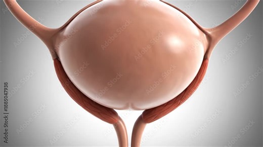 A clear 3D animation showcasing the intricate anatomy of the human urinary system, including kidneys, ureters, and bladder.