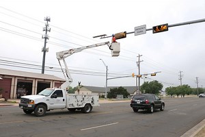 Emergency Red Signal Installed Fronting Cedar Park Fire Station