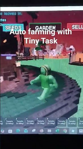 Auto Farming using Tiny Task #growagarden #growagardengameplay #tinytask #roblox #robloxgrowagarden