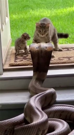 Entryway Showdown — Kitten Behind the Shield #Shorts