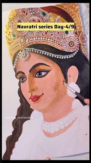 Navratri Maa Durga Drawing Day 4 🙏 #Shorts #navratri #art