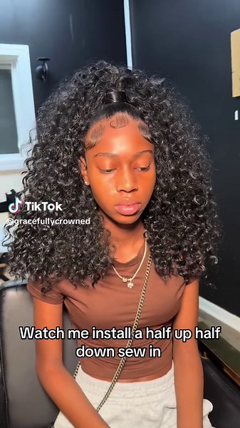 Half Up Half Down Sew-In Hair Installation