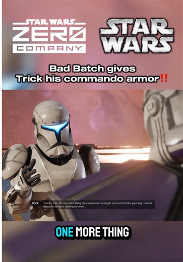 Trick really came back from Ord Mantell in full commando armor and casually hinted that the Bad Batch might’ve been the ones who gave it to him 😮‍💨🔥 Little Clone Wars connections like this make Zero Company so damn cool #starwars #zerocompany #clonewars #clonetrooper #purpleetone