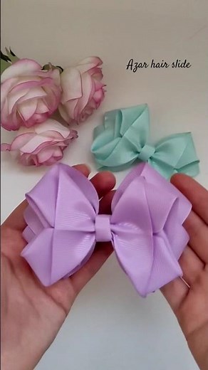 A grosgrain ribbon bow tutorial for beginners step by step| How to make a bow an easy way #shorts