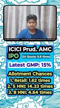 ICICI Prudential AMC Ltd IPO allotment chances and latest GMP 🤑 #shorts