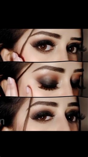 Step by step perfect black Smokey eyemakeup for beginners #smokeyeye #blacksmokeyeye