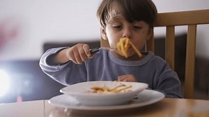 Male Kid Eating Pasta Spaghetti By Stock Footage Video (100% Royalty-free) 1102146089 | Shutterstock