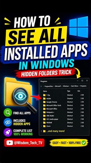 How to See ALL Installed Apps Available in Your Computer (Quick Trick)