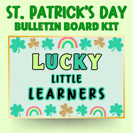 St. Patrick's Day Bulletin Board Kit | Shamrock Rainbow Classroom Decor, PDF Instant Download - Etsy