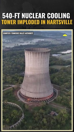 Watch: Tennessee Valley Authority Implodes 540-foot Cooling Tower At Hartsville Nuclear Plant