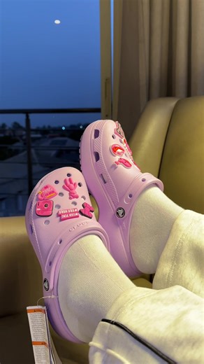 Stylish Purple Crocs with Free Charms for Sale