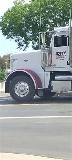 The huge white dump truck rolling by.