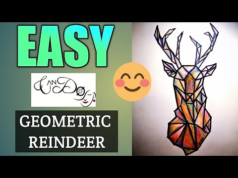 How To Draw A Geometric Animal for Beginners | Geometric Art Step By Step | Easy Geometric Reindeer