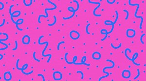 Wiggly hand drawn abstract doodle lines dotted pattern background