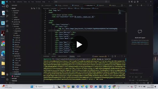 #realworldproject #project #django #python #html #css #solarsystem | Anuska Saha