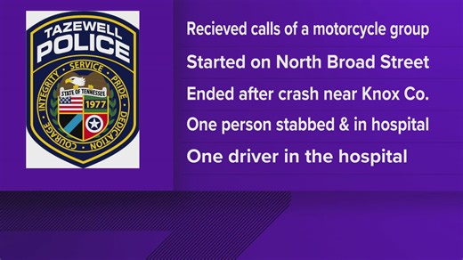 Tazewell stabbing prompts police pursuit with Pagan's Motorcycle Club members across county lines