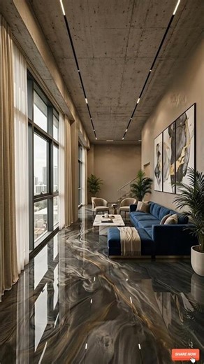 Epoxy floor living room