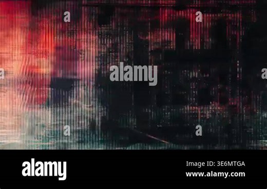 Abstract red black scanline glitch texture with noisy digital distortion, corrupted data pattern and dark grunge screen interference Stock Video Footage - Alamy