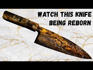 Restoring Deba Knife. Japanese Chefs Knife Restoration