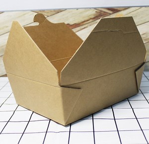 [Hot Item] Greaseproof Disposable Kraft Take Away Lunch Box Fast Food Box Biodegradable Takeaway Box