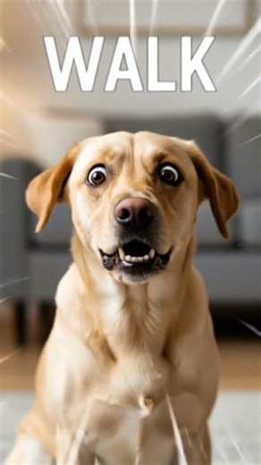 A calm dog suddenly exploding with excitement after hearing the word “walk”, #dog