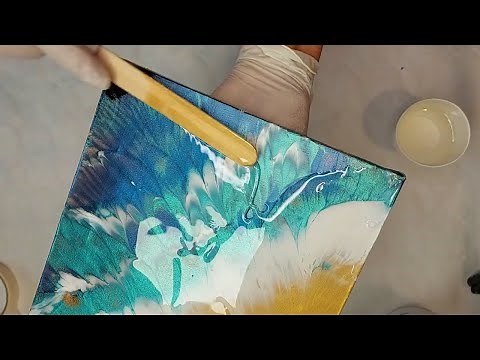 COMMENT POSER LA RÉSINE ÉPOXY sur un TABLEAU? TUTO N°6⬜🟦🔵⚪⬜🟦