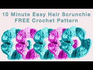 Step by Step Beginner Guide to Super Quick Easy Free Crochet Hair Scrunchie Pattern with Bulky Yarn