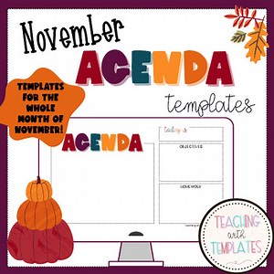 November Daily Agenda - Editable - Google Slides - Template Planner