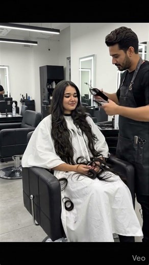 Beautiful Girl With Long Hair Takes Bob Haircut 💇‍♀️ #trending #womenhaircut #haircut