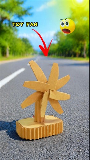 DIY Mini Table Fan using Cardboard ⚡ | Easy Science Project #Shorts
